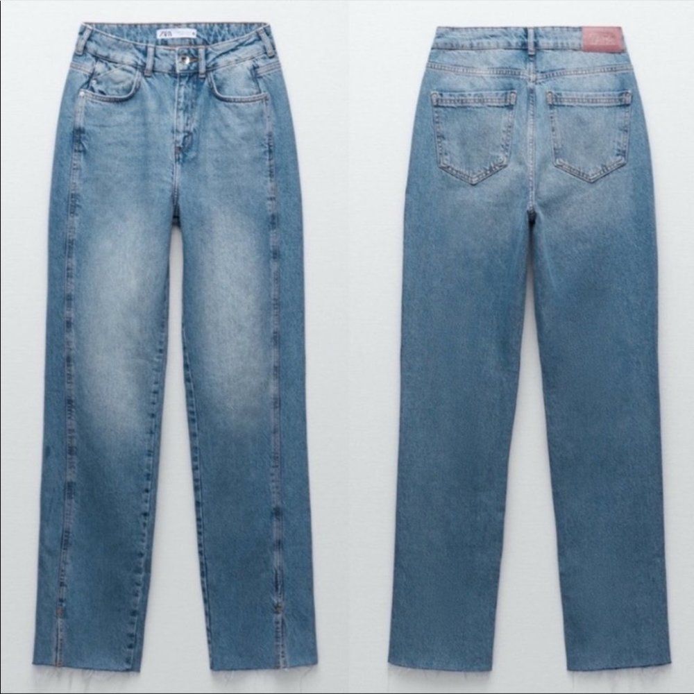 Zara Z1987 Straight Leg Slit Jeans